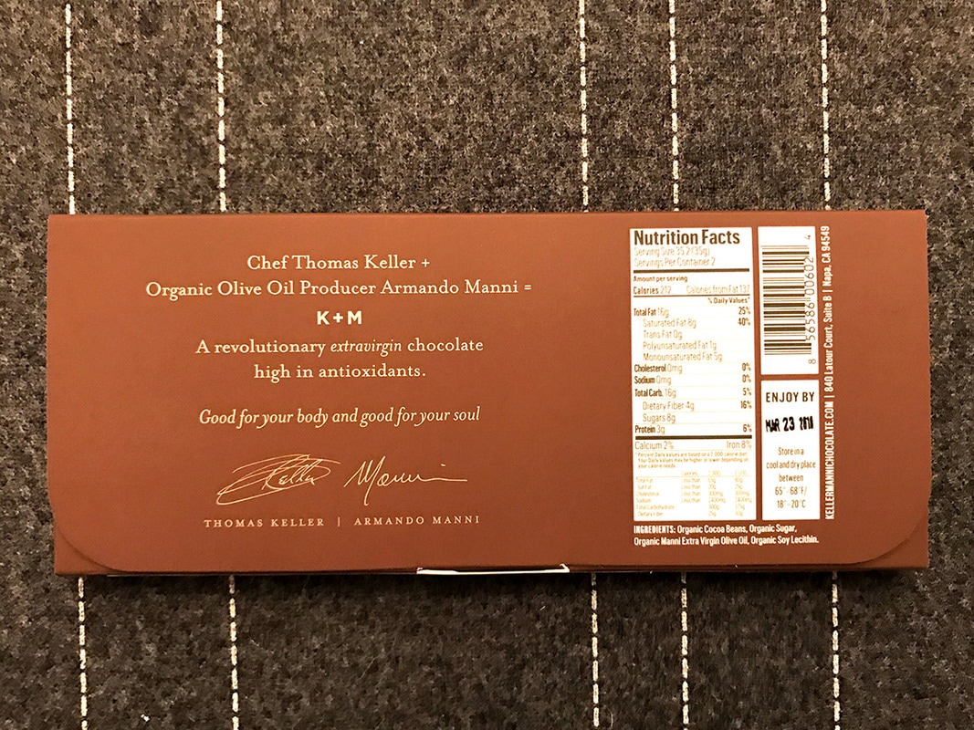 K+M Extravirgin Chocolate Packaging